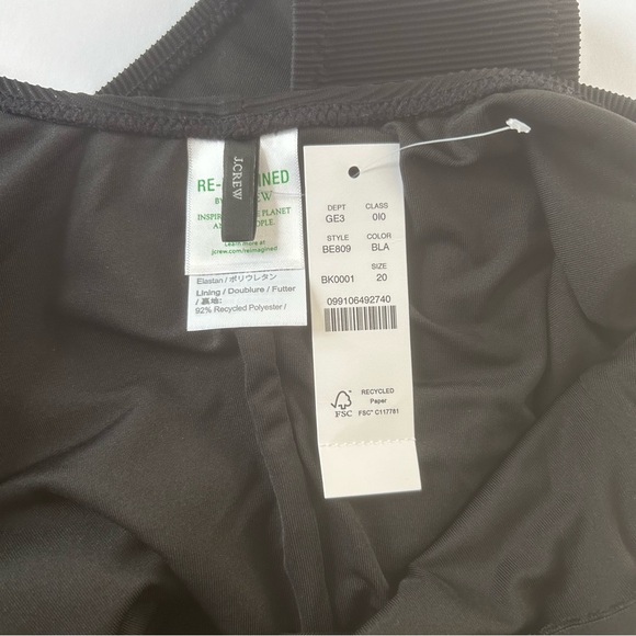 J Crew NEW Ribbed black Squareneck 1 Piece Swimsuit woman SZ 20 vacation BE809 - Picture 13 of 16